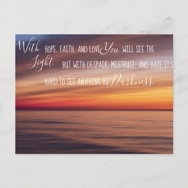 Mit Hoffnung und Liebe Inspiration Postkarte (Vorderseite)
