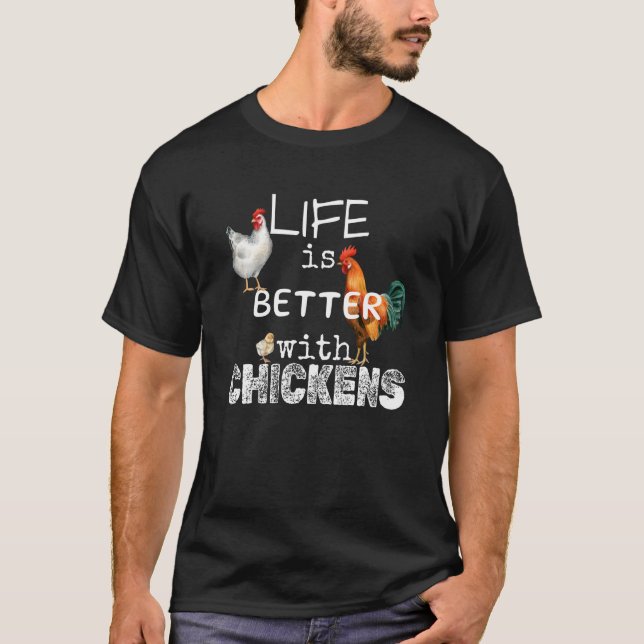 mit Hühnern niedlicher Spaß T-Shirt (Vorderseite)