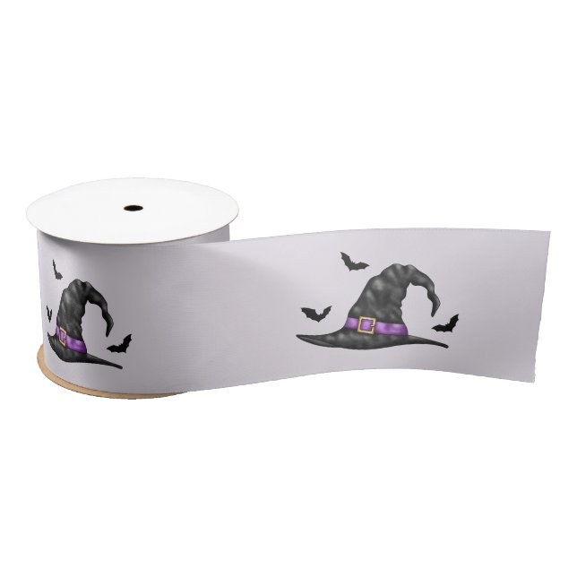 Mit Hut mit Fledermäusen auf Lilac-Background Hall Satinband (Spule)