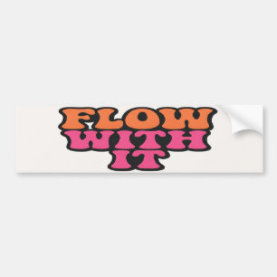 Mit ihm retro psychedelisch rosa und orange autoaufkleber
