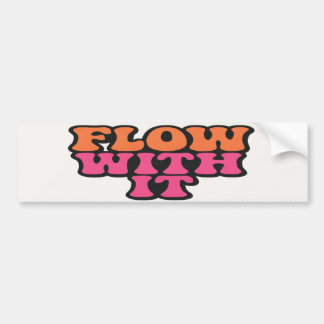 Mit ihm retro psychedelisch rosa und orange autoaufkleber