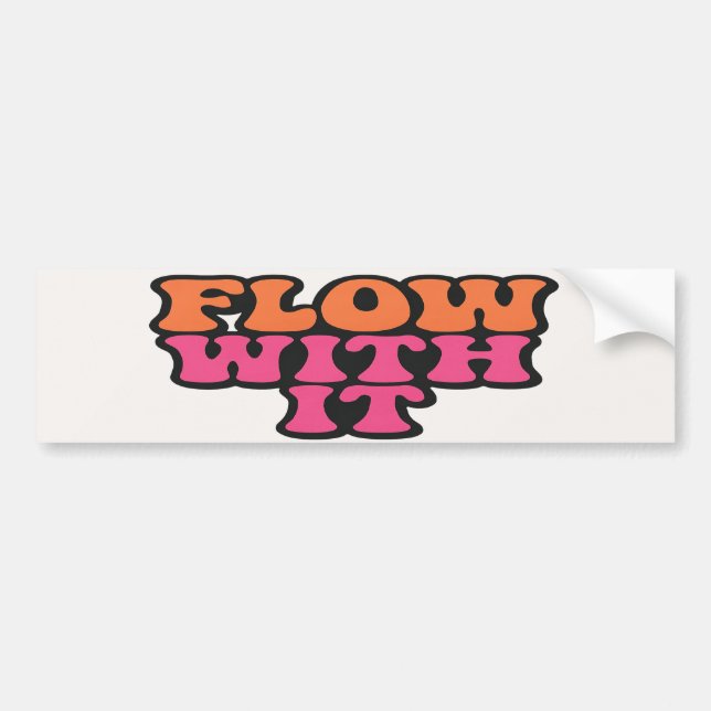 Mit ihm retro psychedelisch rosa und orange autoaufkleber (Vorne)