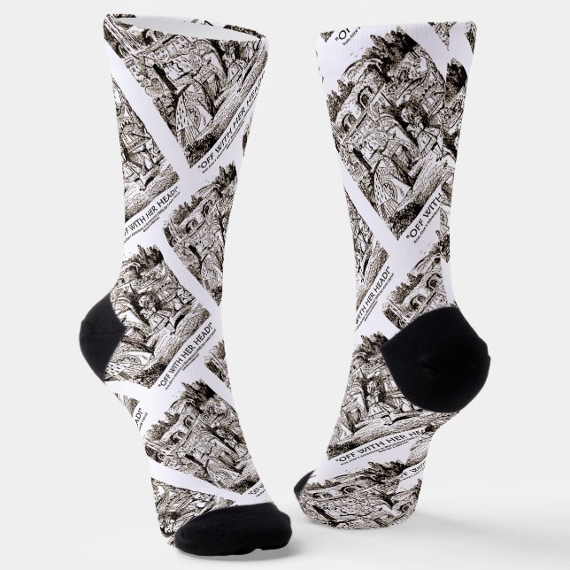 Mit ihrem Kopf Wonderland Alice Queen Zitat Socken (Gewinkelt)