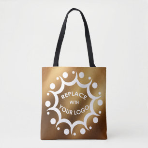 Mit Ihrem Logo über glatten Imitaten Gold gekennze Tasche