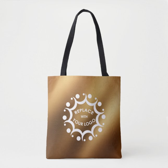 Mit Ihrem Logo über glatten Imitaten Gold gekennze Tasche (Vorderseite)