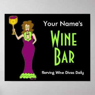 Mit Ihrem Namen Wein Bar Poster anpassen