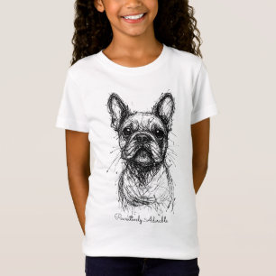 🐶Mit individuellem Text, Frenchie Scribble Charm T-Shirt