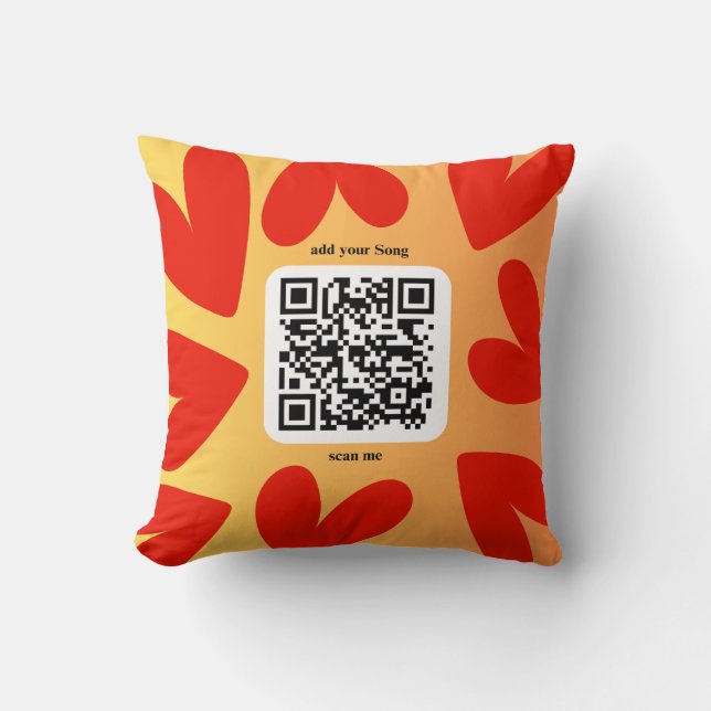 Mit individuellen persönlichen Song per QR-Code Kissen (Vorderseite)