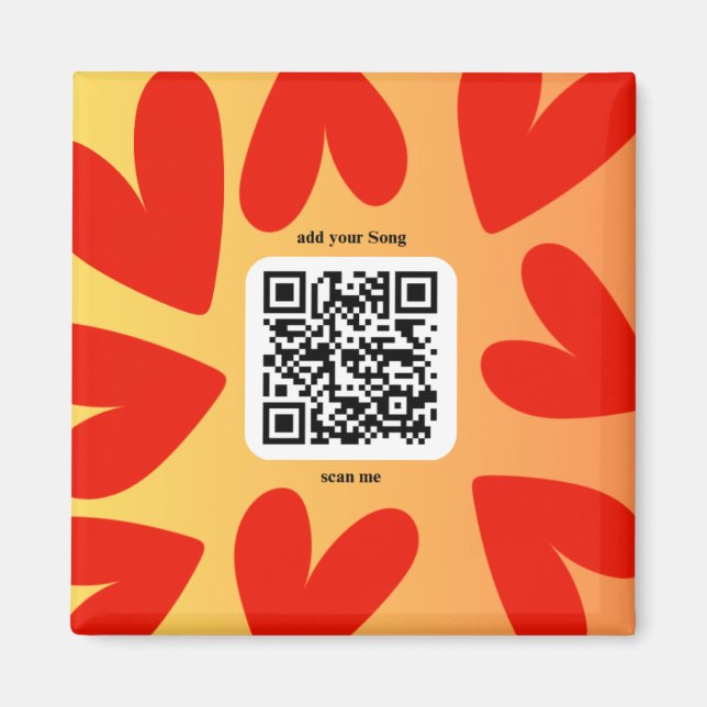 Mit individuellen persönlichen Song per QR-Code Magnet (Vorne)