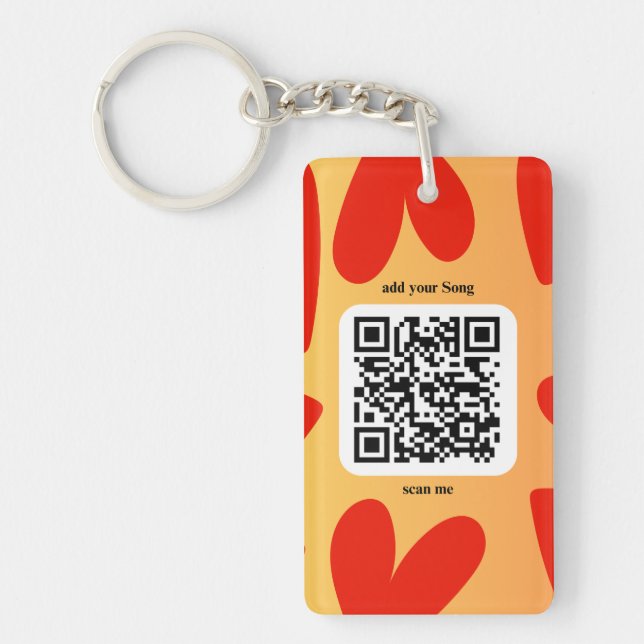 Mit individuellen persönlichen Song per QR-Code Schlüsselanhänger (Vorderseite)