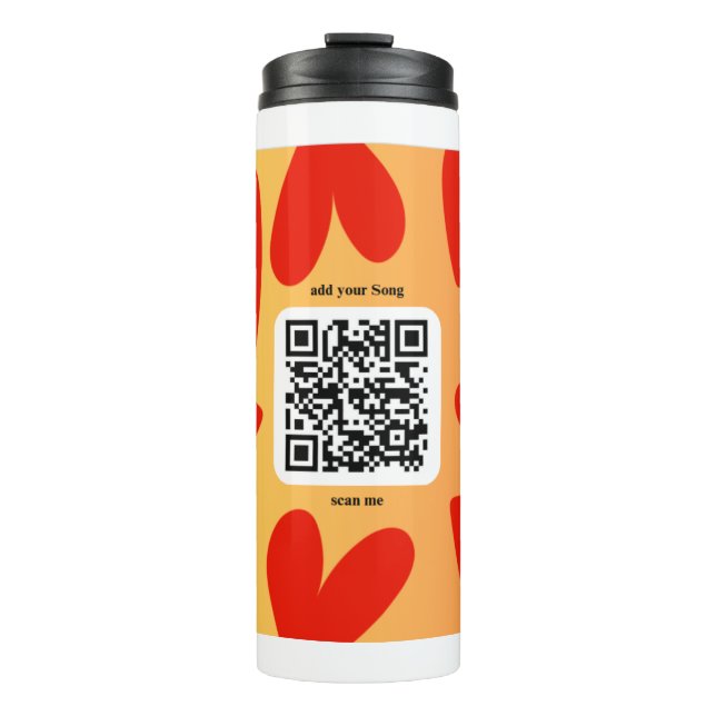 Mit individuellen persönlichen Song per QR-Code Thermosbecher (Vorderseite)