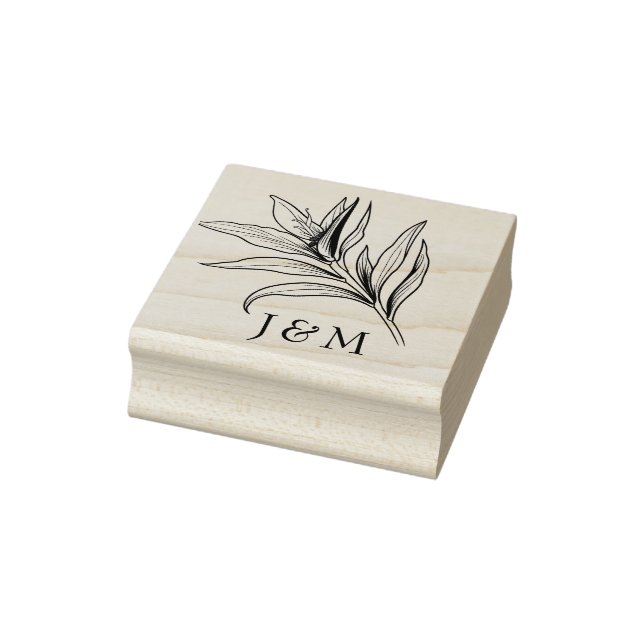 Mit Initialen Vögel des Paradieses Bliss Gummistempel (Stempel)