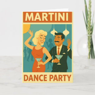 Mit-Jahrhundert-Martini-Tanzparty Karte