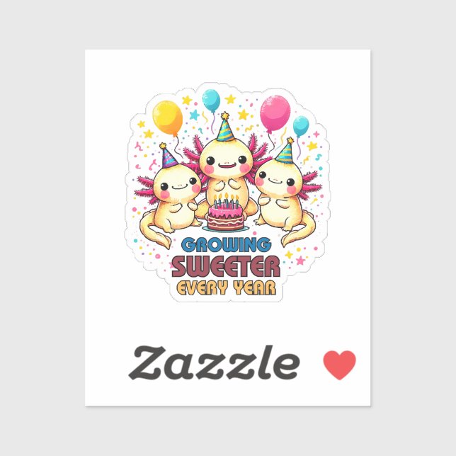 Mit jedem Jahr wird süßer Aufkleber (Blatt)