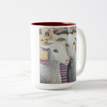 Mit jeder Tasse lustige Ziegen!