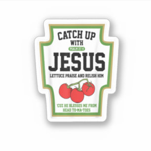 Mit Jesus einholen und Jesus einholen Aufkleber