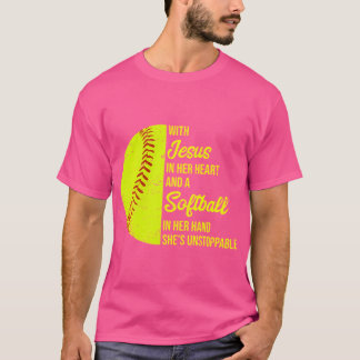 Mit Jesus im Herzen Softball T-Shirt