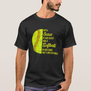 Mit Jesus im Herzen Softball T-Shirt