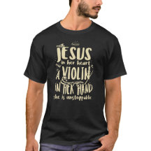 Mit Jesus in ihrem Herzen eine Violine Christliche