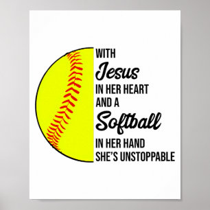 Mit Jesus in ihrem Herzen und einem Softball ist s Poster