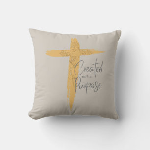 Mit Jesus kreiertes Gold-Kreuz Kissen
