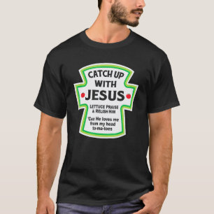 Mit Jesus Schritt Halten Lustiger Christlicher T-Shirt