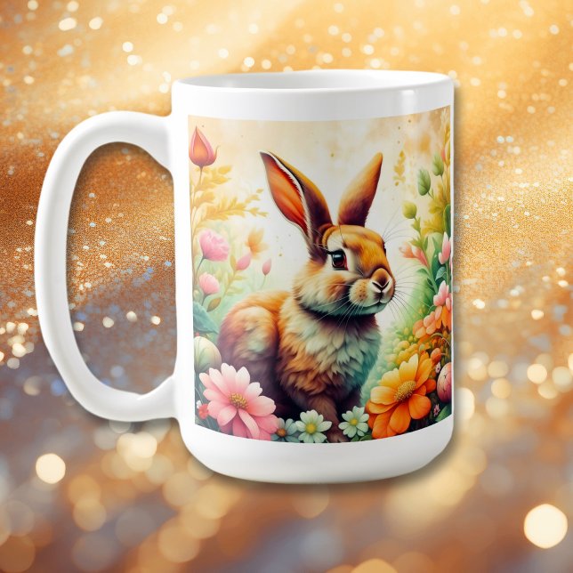 Mit Joy Vintag Bunny ins Ostern einsteigen Kaffeetasse (Von Creator hochgeladen)
