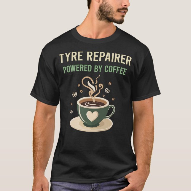 Mit Kaffeeersatzreparatur betrieben T-Shirt (Vorderseite)