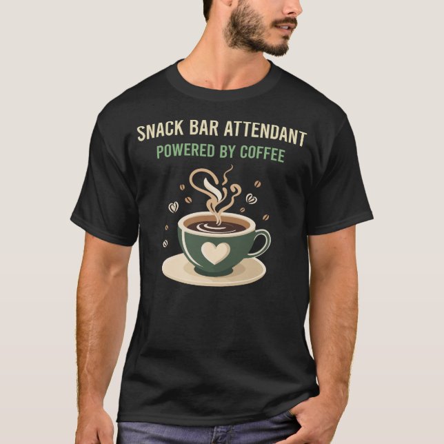 Mit Kaffeeschnack versorgt Bar Attendant T-Shirt (Vorderseite)