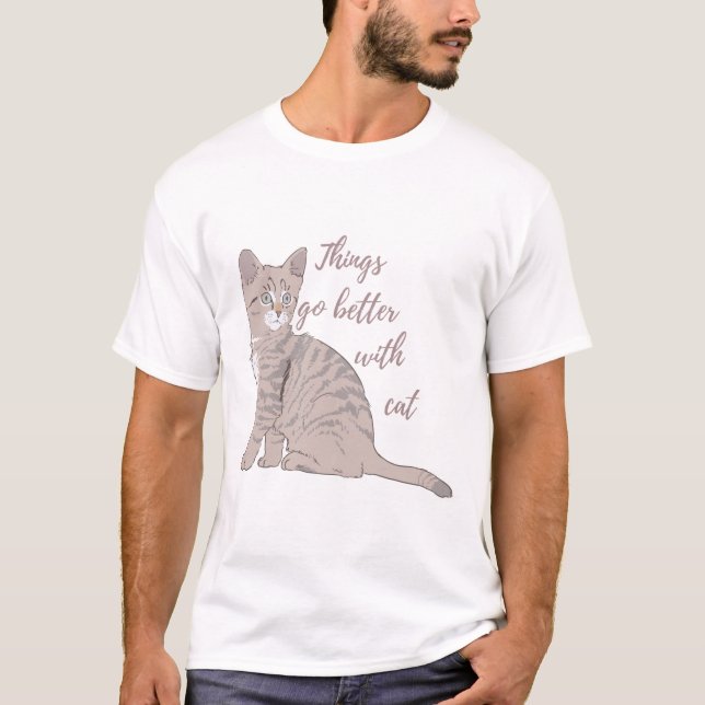 Mit Katze geht es besser T-Shirt (Vorderseite)