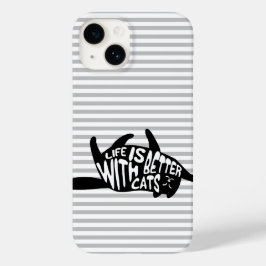 Mit Katzen ist das Leben besser | Fun Typografie Case-Mate iPhone Hülle