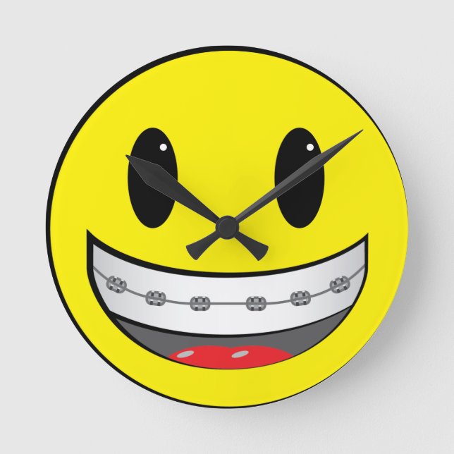 mit Klammern Runde Wanduhr (Vorderseite)