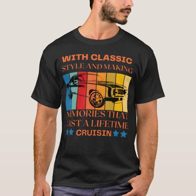 mit klassischem Auto Retro T-Shirt (Vorderseite)