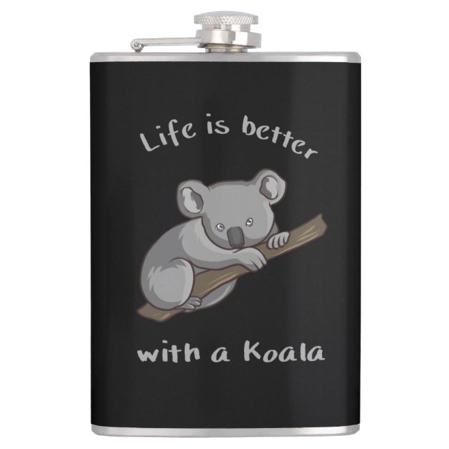 Mit Koala ist das Leben besser Flachmann (Vorderseite)