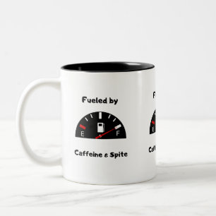 Mit Koffein und trotz Zweifarbige Tasse
