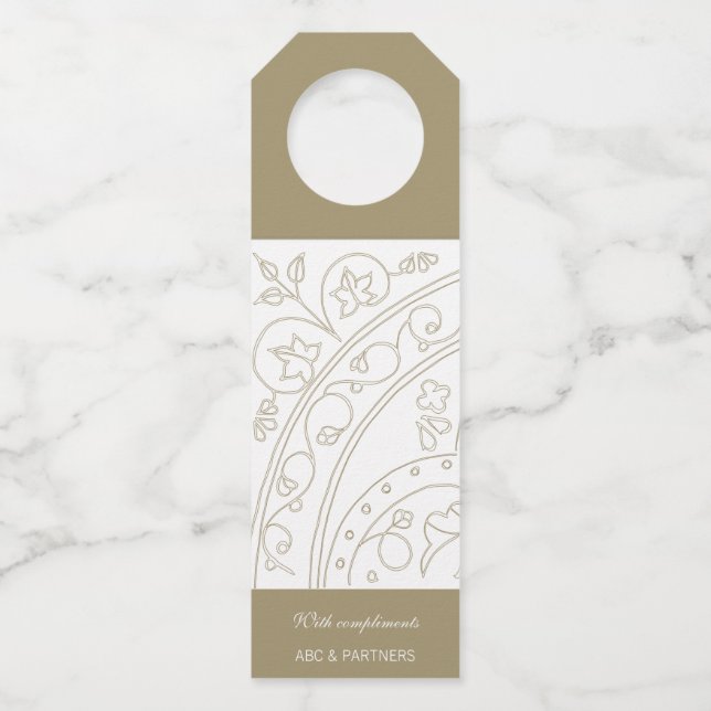 Mit Komplimenten Elegante Geschenke Flasche Hang Flaschenanhänger (Vorderseite)