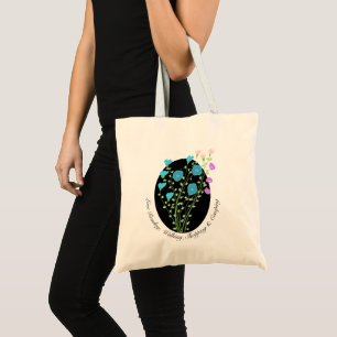 Mit Künstlerischem Blumendesign Tragetasche
