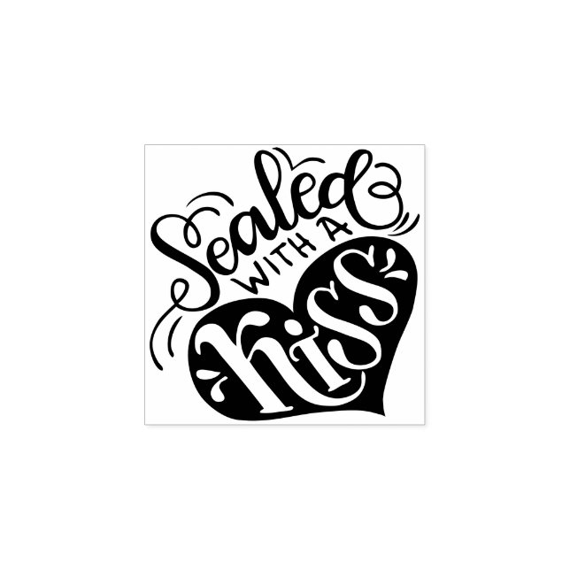 Mit Kuss versiegelt Gummistempel (Prägung)