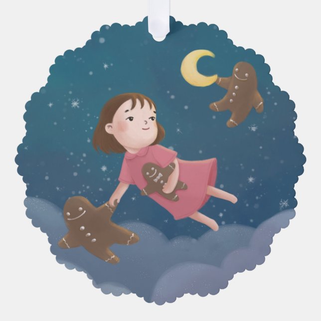 Mit Lebkuchengebäck fliegen Traum Ornament Karte (Vorderseite)