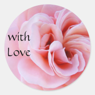 mit Liebe Aufkleber Rosa Blume Spirale