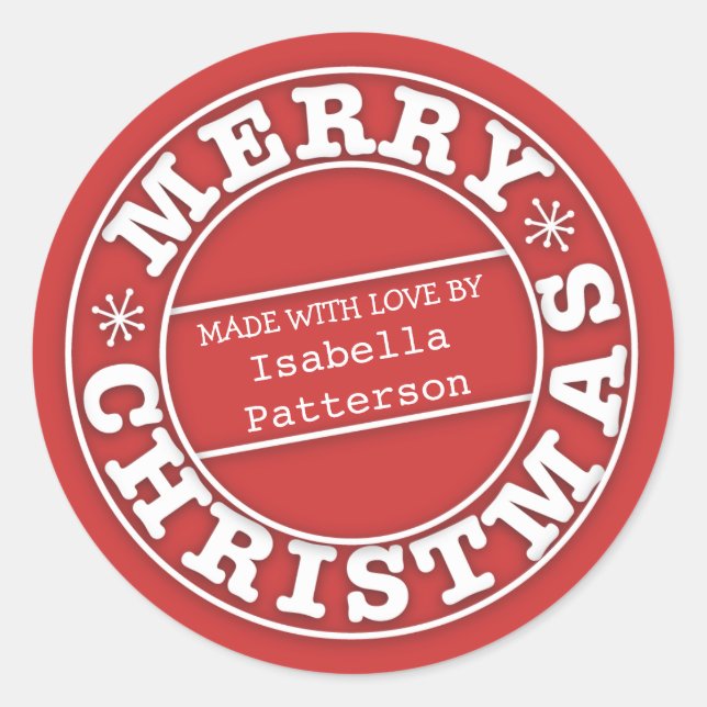 Mit Liebe aus einem fröhlichen Weihnachtsaufkleber Runder Aufkleber (Vorderseite)