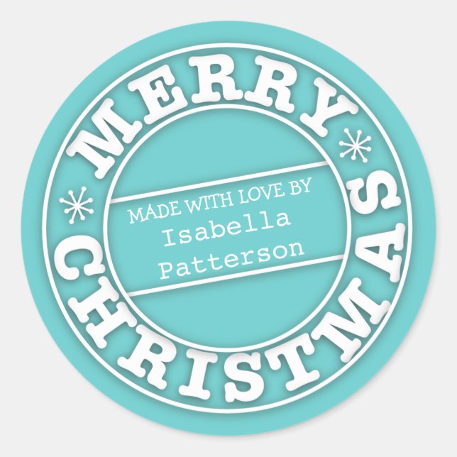 Mit Liebe aus einem fröhlichen Weihnachtsaufkleber Runder Aufkleber (Vorderseite)