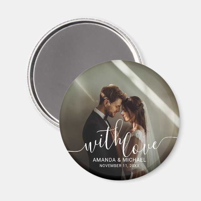 "Mit Liebe" benutzerdefinierte Foto-Gastgeschenk H Magnet (Vorderseite/Rückseite)