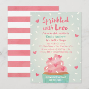 Mit Liebe bestreuter Cupcake-Baby-Sprinkle-Shower Einladung