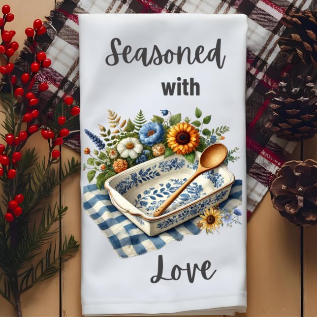 Mit Liebe-Blumenstrauß bepflanzt - Handtuch - Tee  (Von Creator hochgeladen)