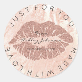 Mit Liebe Blush Lipstick Rose Button Makeup Lips Runder Aufkleber