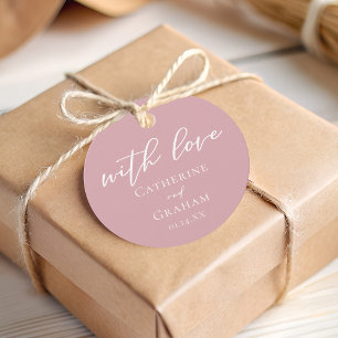 Mit Liebe Dusty Rose Rosa Custom Wedding Geschenkanhänger
