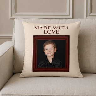 MIT LIEBE ERSTELLT Personalisiertes Kinderfoto Kissen