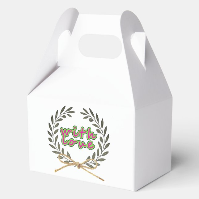 „Mit Liebe“-Etikett Geschenkschachtel (Rückseite)