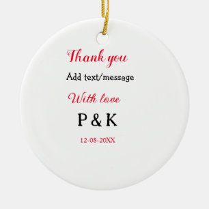 Mit Liebe fügt Paar Namen Buchstabe Danke fügt Dat Keramik Ornament